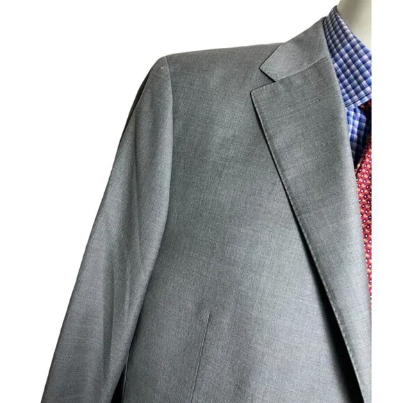 Hickey Freeman X Loro Piana Super 150's Sport Coat Jacket Gray Men's 44R Nice